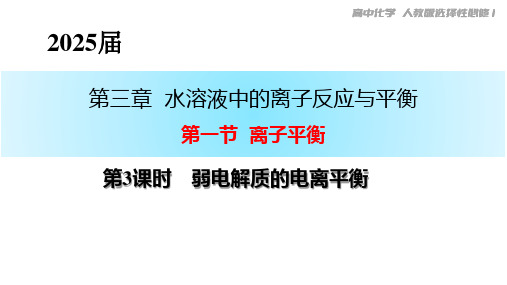 3.1.3电离平衡课件高二上学期化学人教版选择性必修1