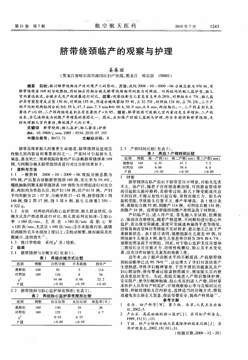 脐带绕颈临产的观察与护理