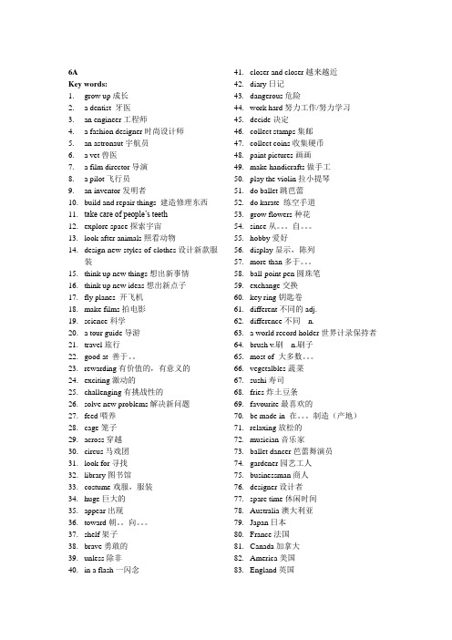 6a词汇