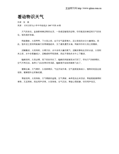 看动物识天气