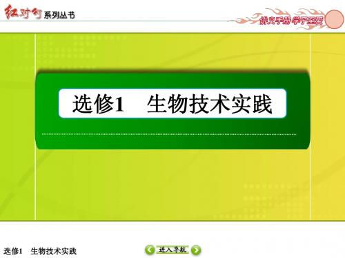 红对勾2015高考生物一轮课件：选1 专题3 酶的研究与应用