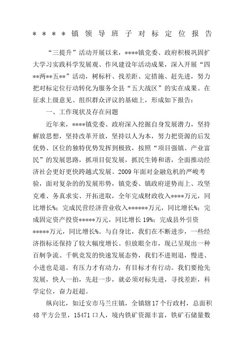 镇领导班子对标定位报告