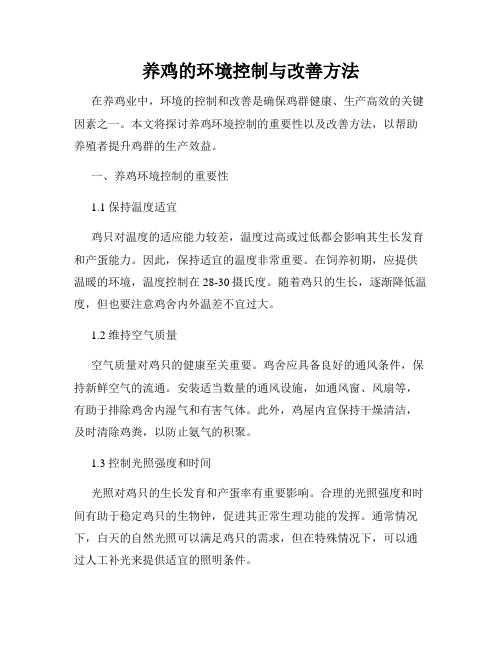 养鸡的环境控制与改善方法