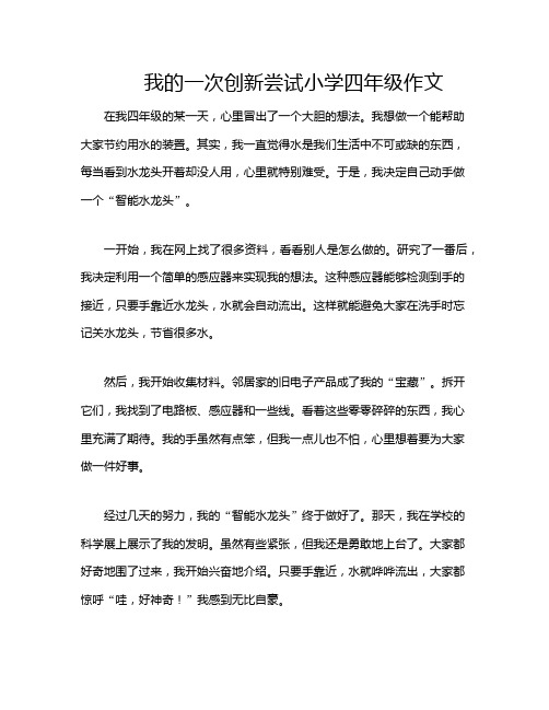 我的一次创新尝试小学四年级作文