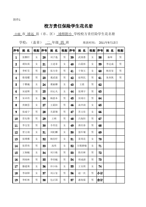 校方责任保险学生花名册9