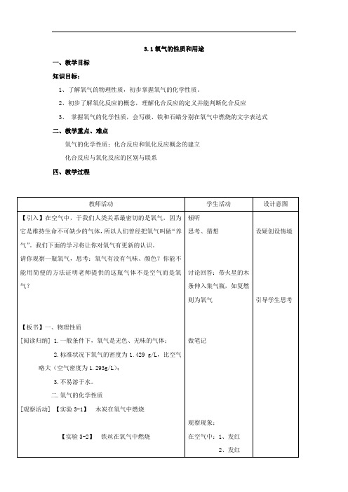 31氧气的性质和用途