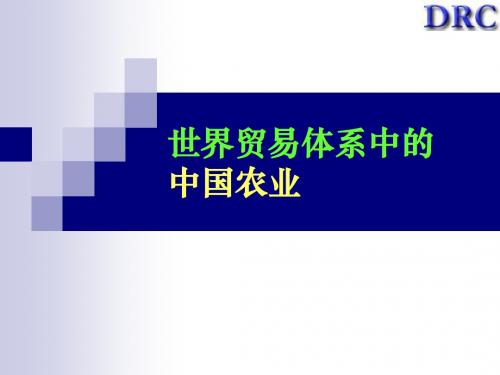 世界贸易体系中的中国农业