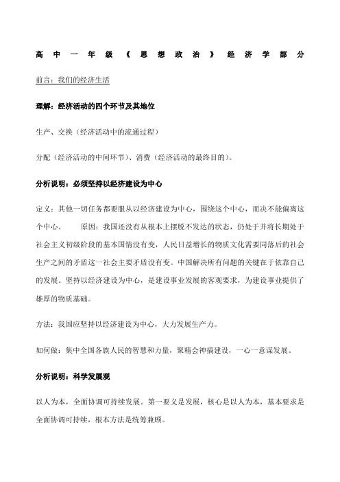 上海政治高考知识点全