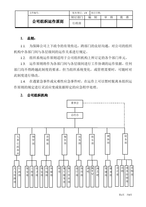 组织运作原则