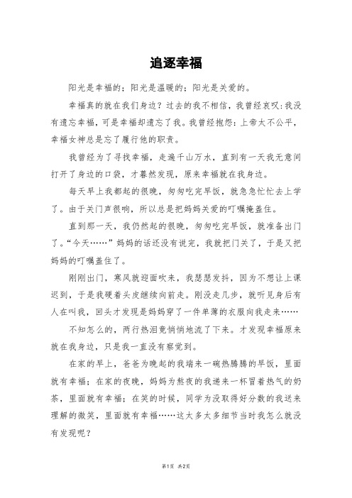 追逐幸福_初一作文