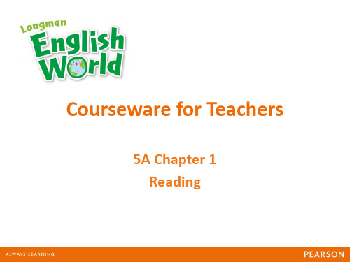 香港朗文English world 5A Chapter1 Turning over a new leaf _reading