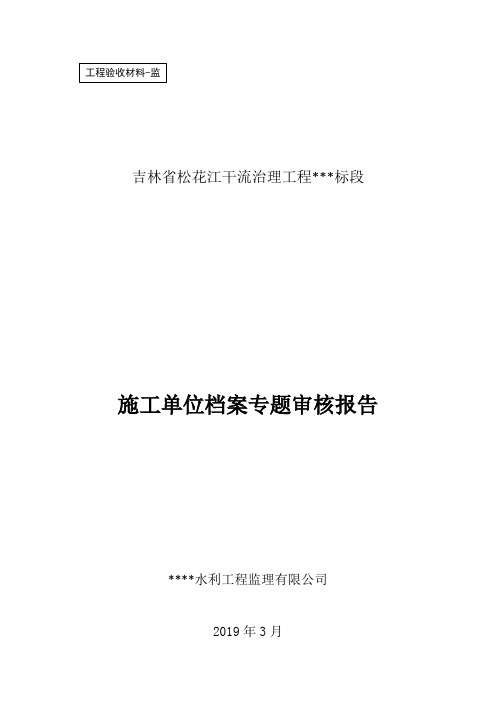 施工单位档案专题审核报告实例