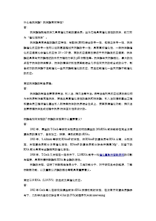 酶工程 核酶和抗体酶(6.4)--6.1