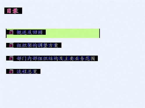 集团公司组织架构调整方案与主要业务