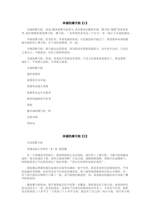 幸福的摩天轮作文
