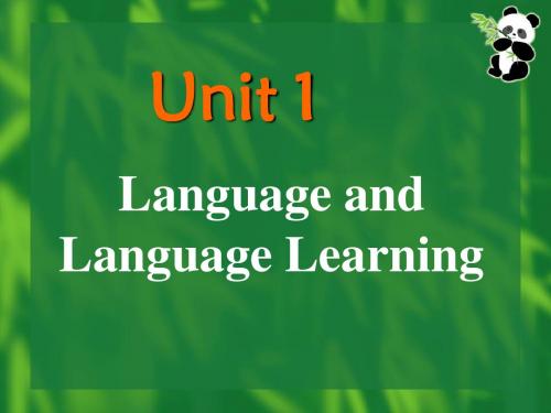 Unit 1  Language and  language learning