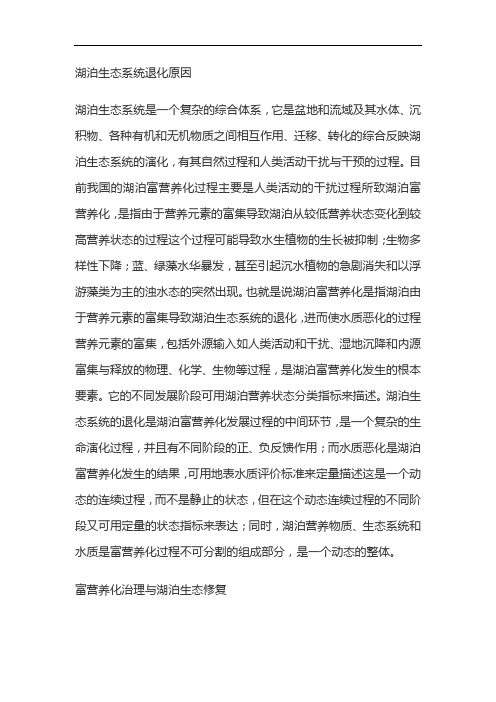 湖泊生态系统