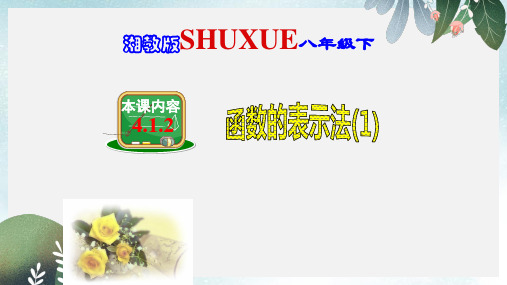 八年级数学下册4.1.2函数的表示法一课件新版湘教版