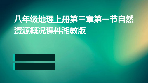 八年级地理上册第三章第一节自然资源概况课件湘教版