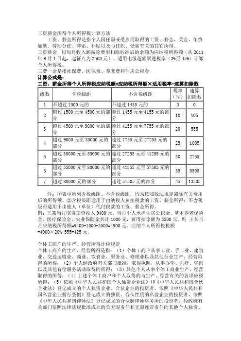 2011个税计算