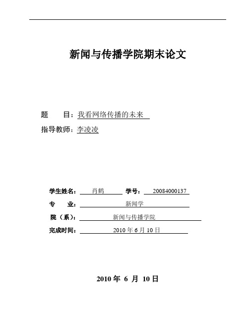 我看网络传播的未来