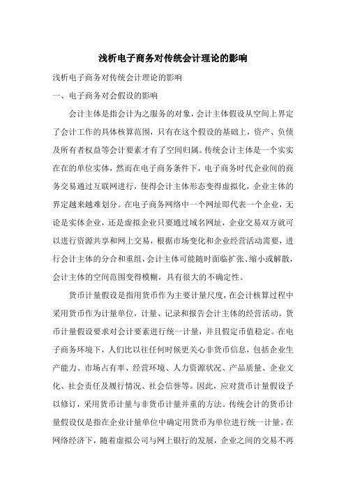 浅析电子商务对传统会计理论的影响