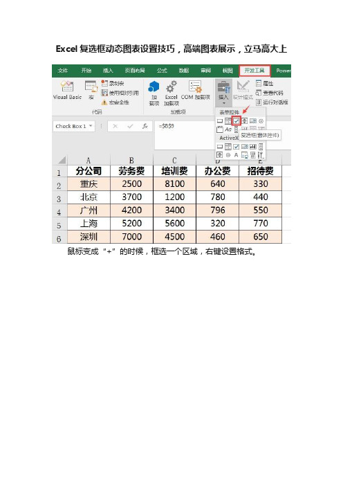 Excel复选框动态图表设置技巧，高端图表展示，立马高大上