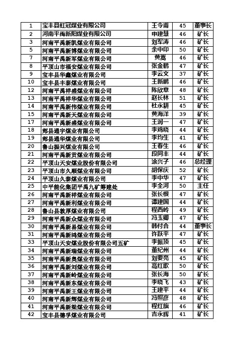 煤矿矿长名录
