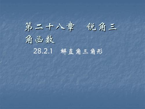 28.2.1 解直角三角形