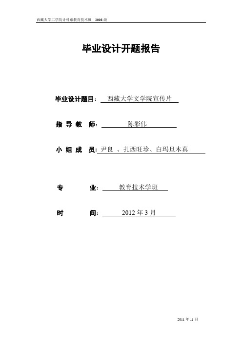 宣传片毕业设计开题报告)