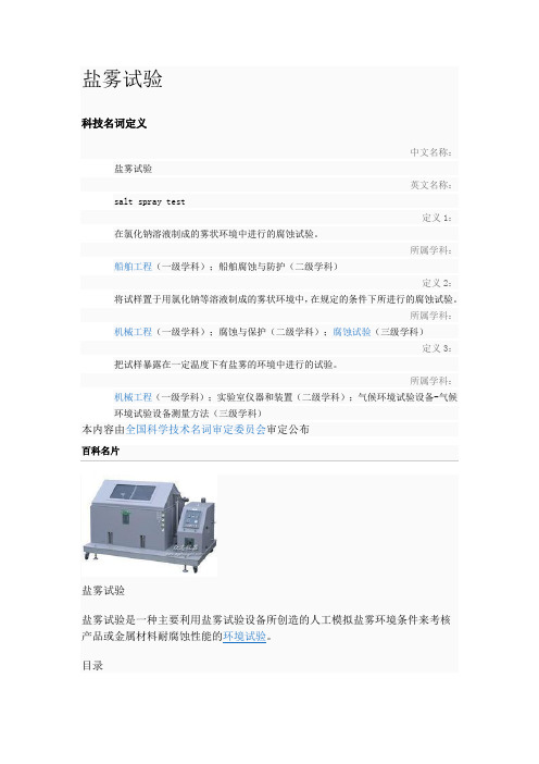 盐雾试验