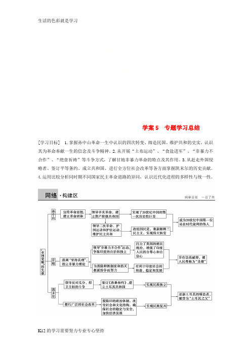 [推荐学习]2017_2018学年高中历史专题四“亚洲觉醒”的先驱课时5专题学习总结学案人民版选修4