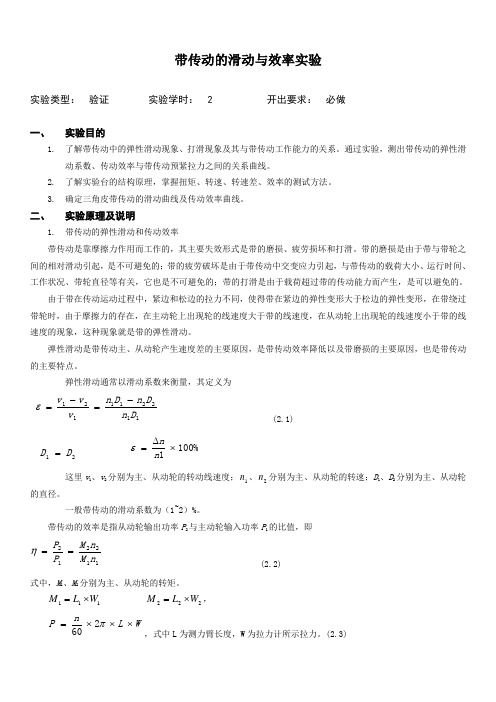 带传动的滑动与效率实验