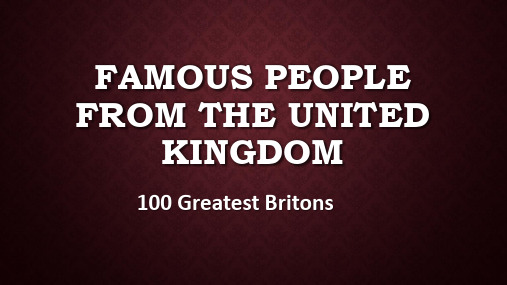 Famous People In the UK 英国著名人物