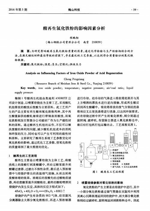 酸再生氧化铁粉的影响因素分析