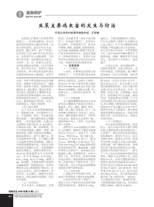 韭菜主要病虫害的发生与防治