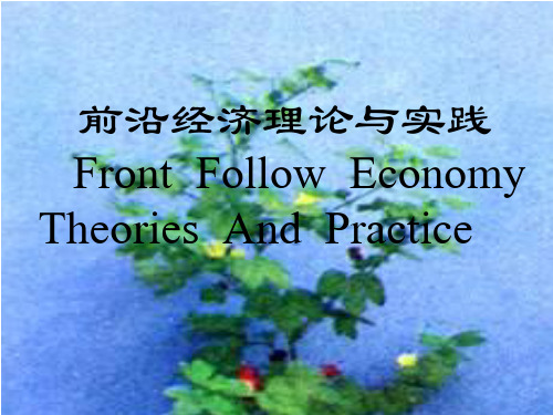 前沿经济学1