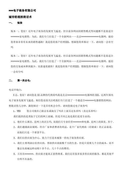 某电子商务公司招商话术
