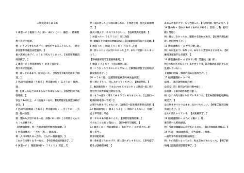 N2文法190ー中文解释含例句