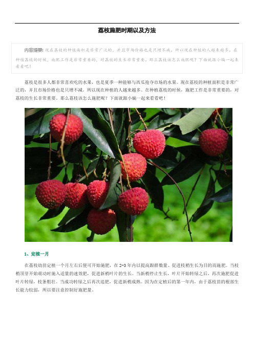 荔枝施肥时期以及方法