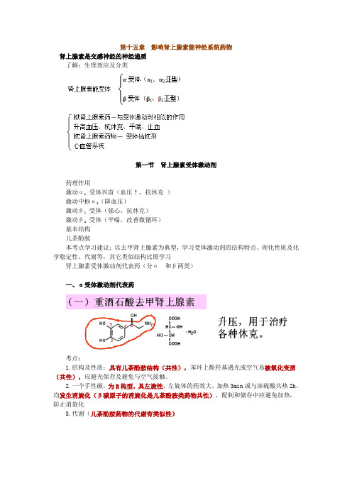 第15章 影响肾上腺素能神经系统药物1教材