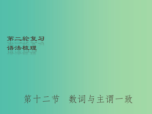 中考英语二轮复习 语法梳理 第12节 数词与主谓一致