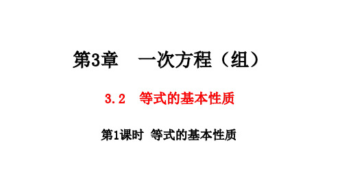 湘教版数学七年级上册3.2 第1课时 等式的基本性质课件(共24张PPT)