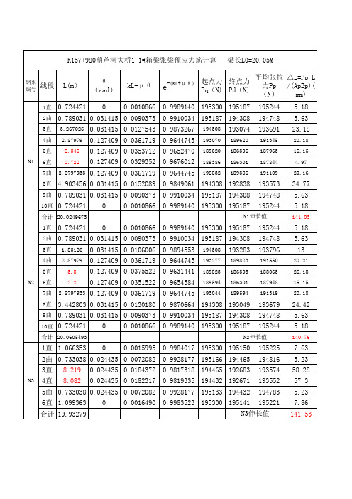 LJ23标后张梁张拉计算书