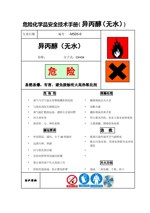危险化学品安全技术手册(异丙醇(无水))
