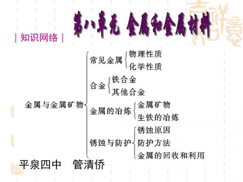 九年级化学下册第8单元《金属和金属材料》复习课件(共24张PPT)