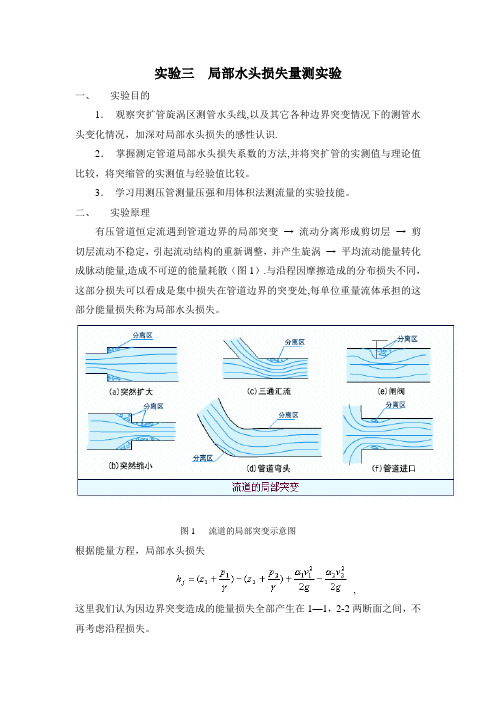 实验三 局部阻力系数的测定