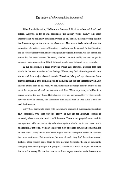 The review of who ruined the humanities