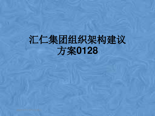 汇仁集团组织架构建议方案0128