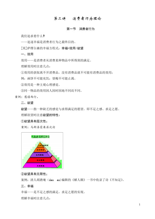 2《微观经济学》第二讲 消费者行为理论